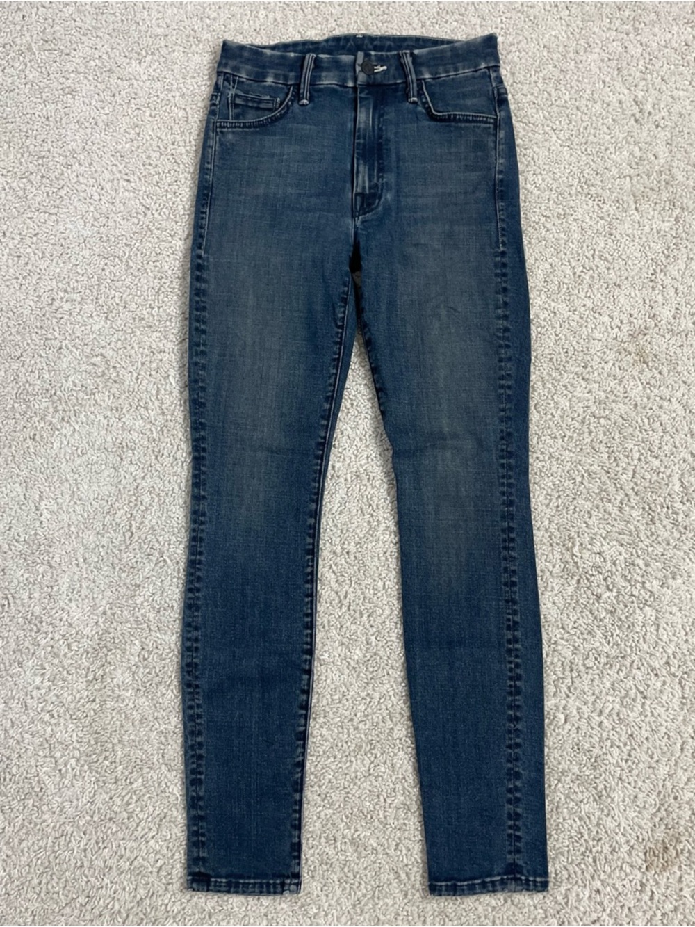 Women's MOTHER Dark Wash THE RASCAL SKIMP High Rise SKINNY Designer JEANS  26